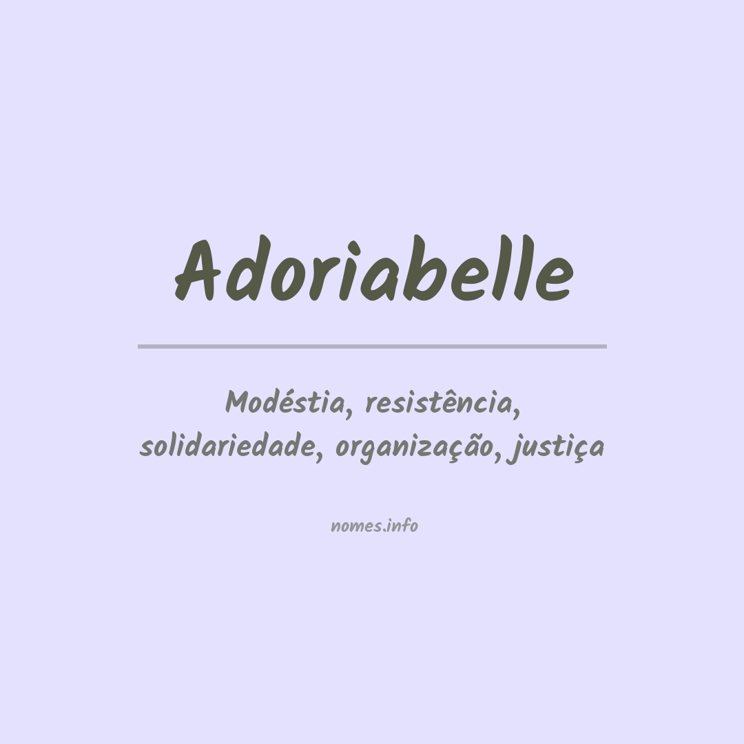 Significado do nome Adoriabelle