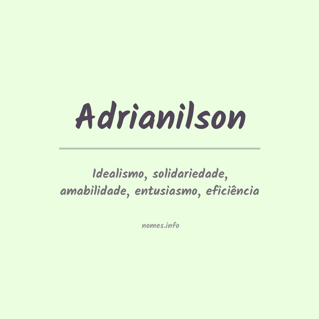 Significado Do Nome Adrianilson