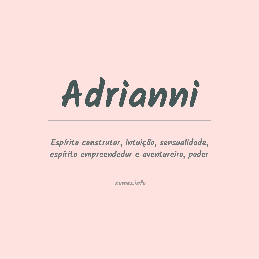 Significado do nome Adrianni Significado do nome Adrianni