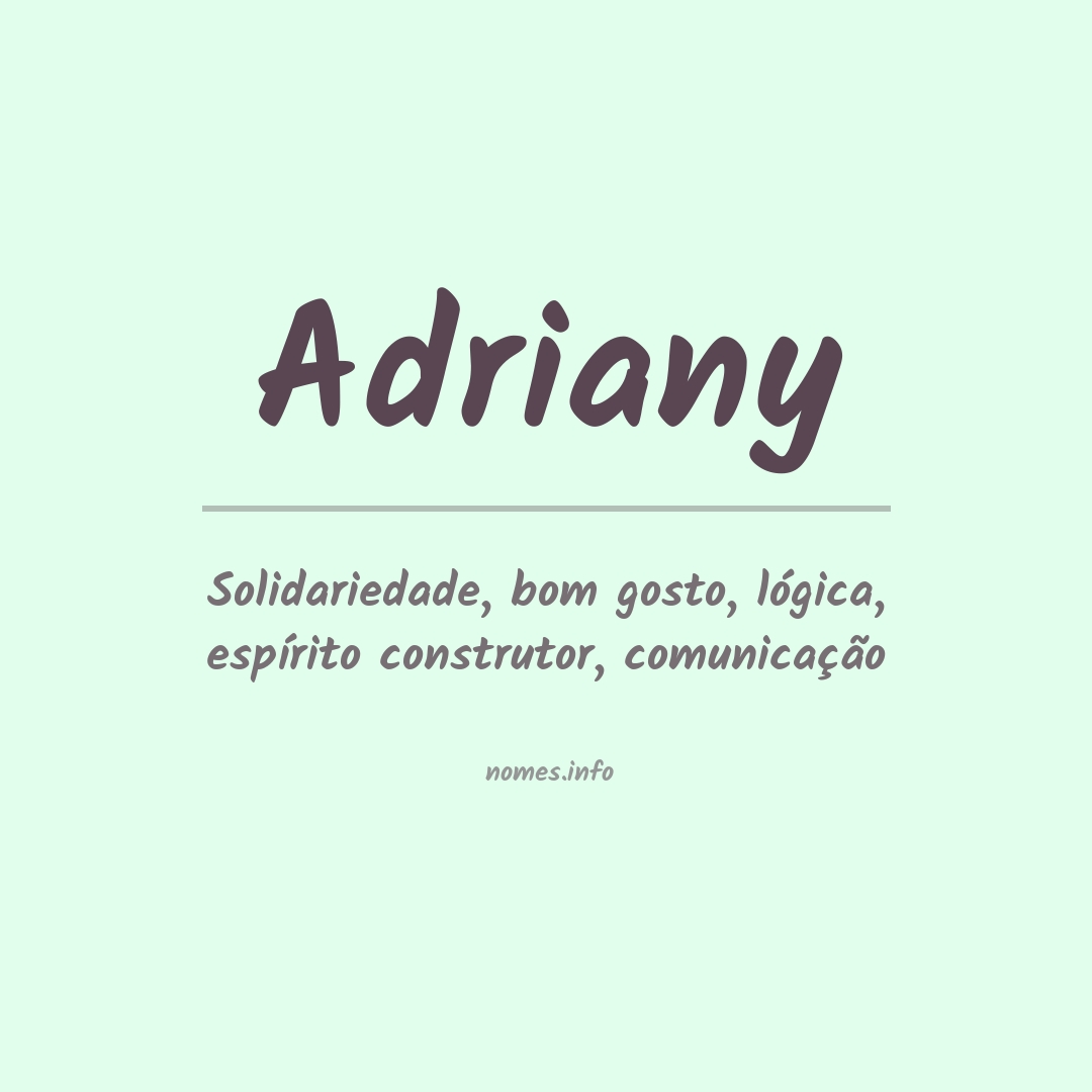 Significado do nome Adriany