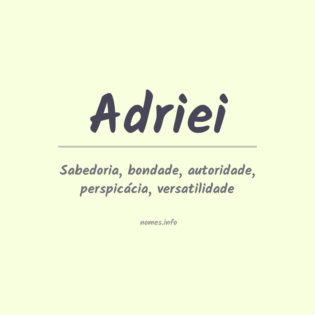 Significado do nome Adriei