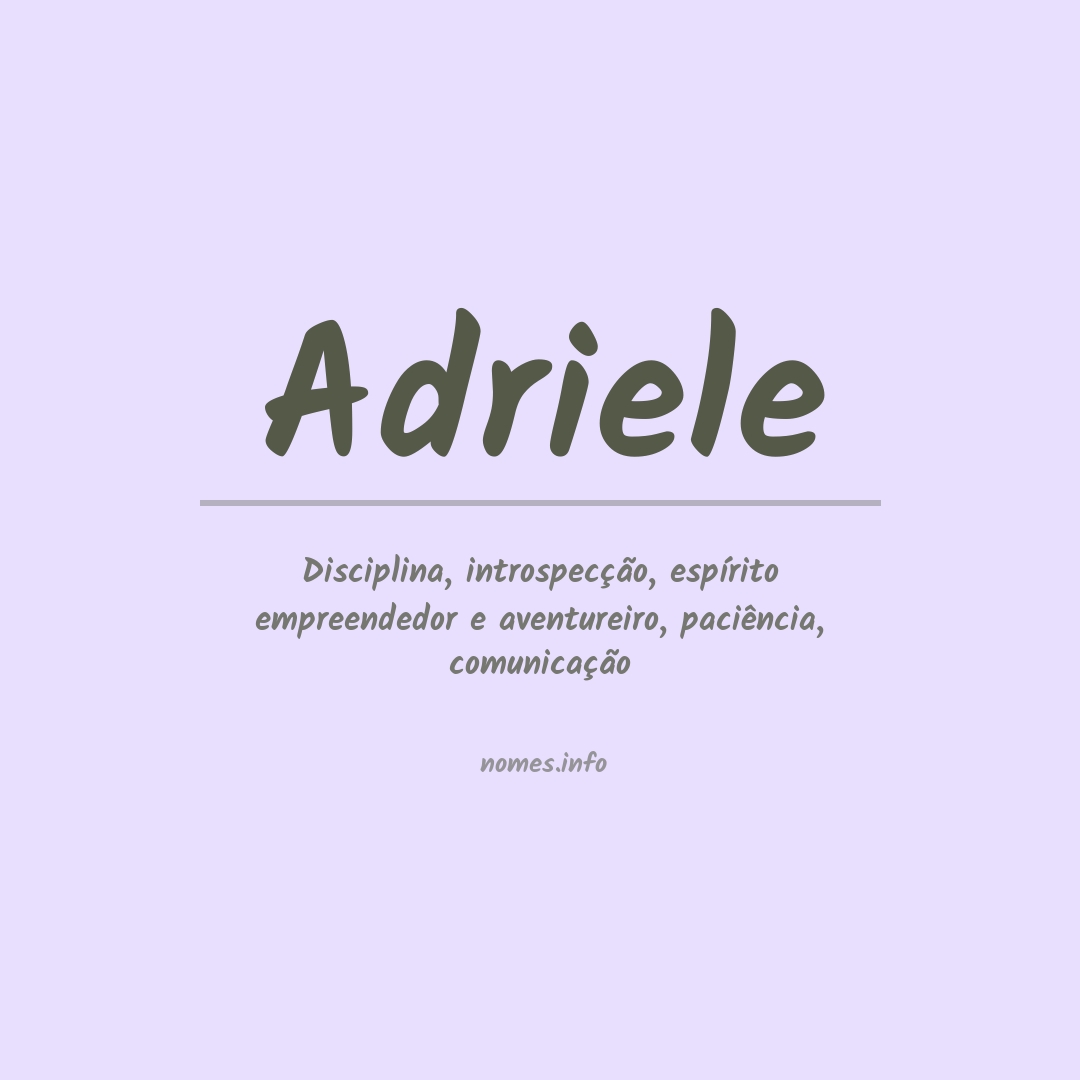 Significado do nome Adriele