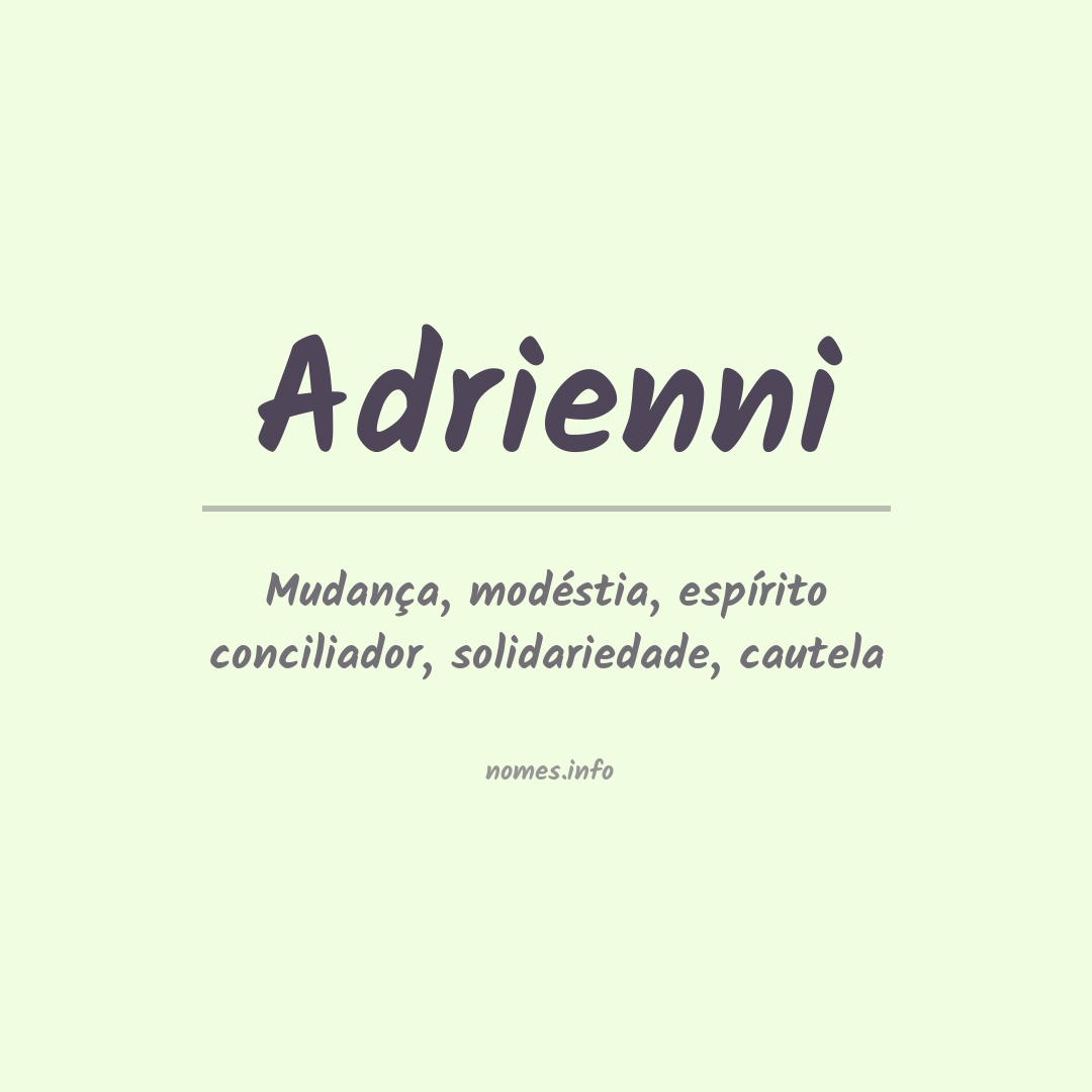 Significado do nome Adrienni
