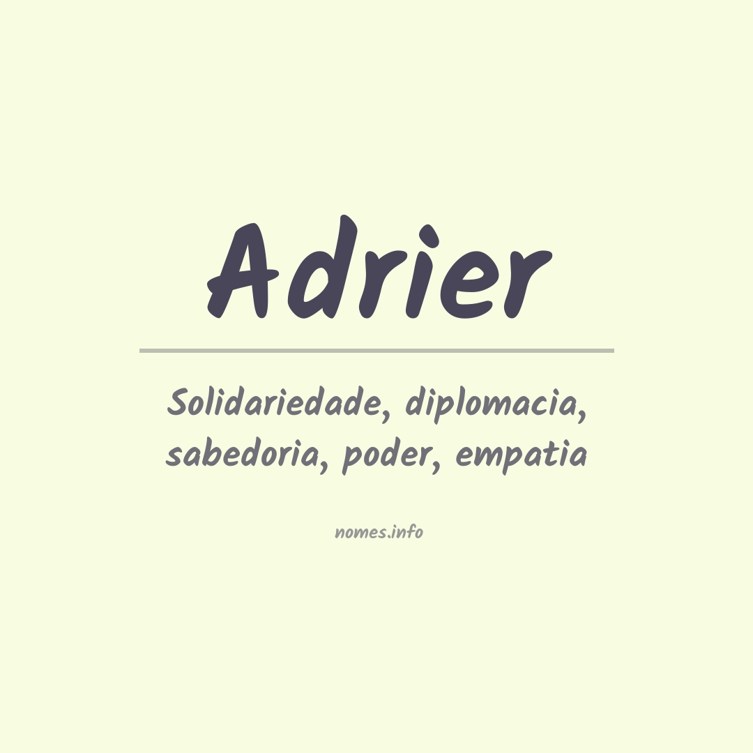 Significado do nome Adrier