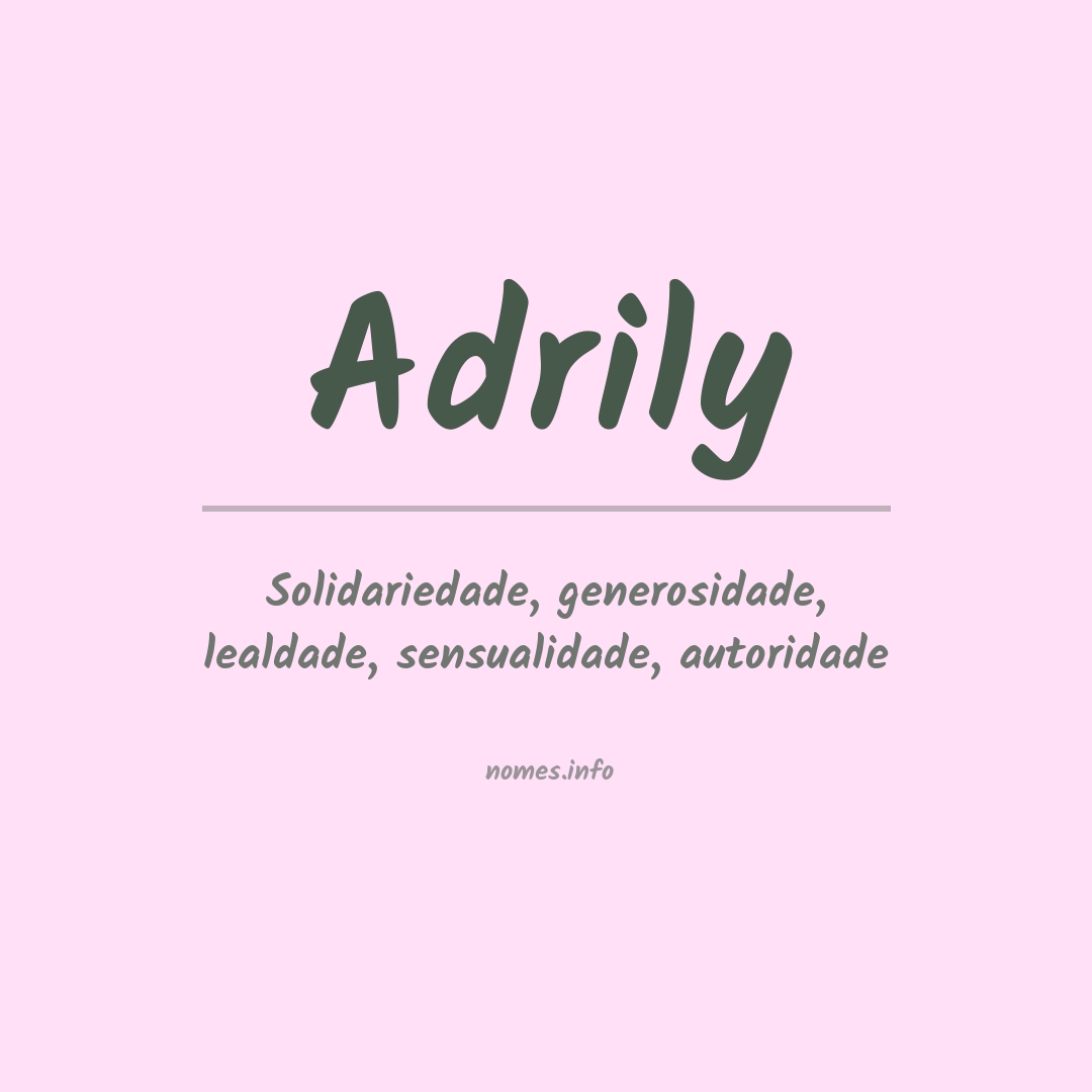 Significado do nome Adrily