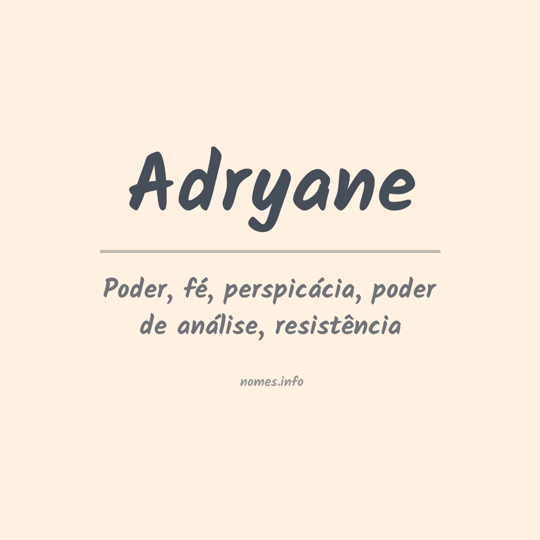 Significado do nome Adryane