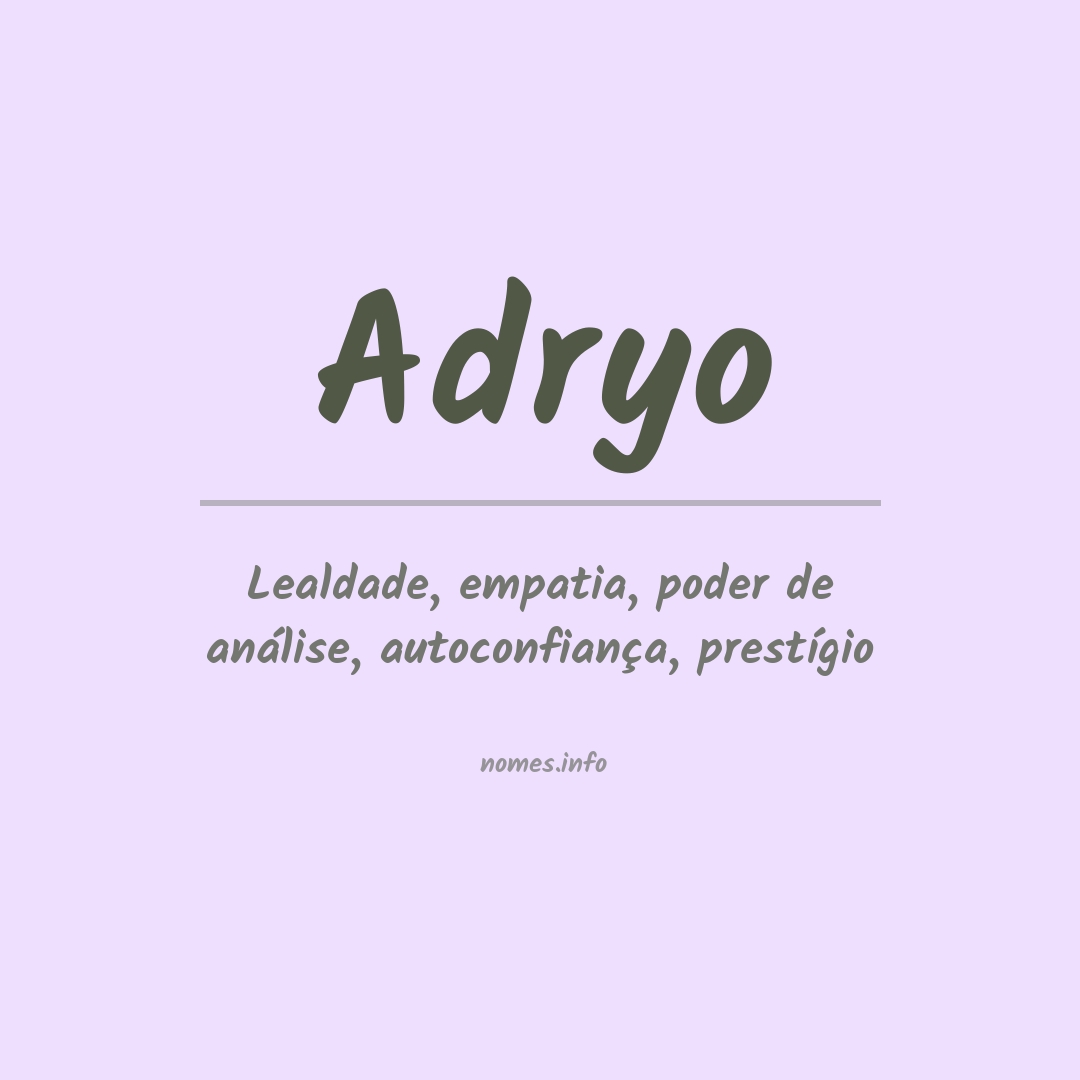 Significado do nome Adryo