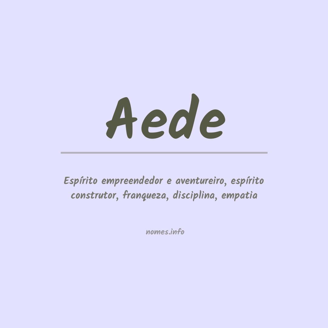 Significado do nome Aede