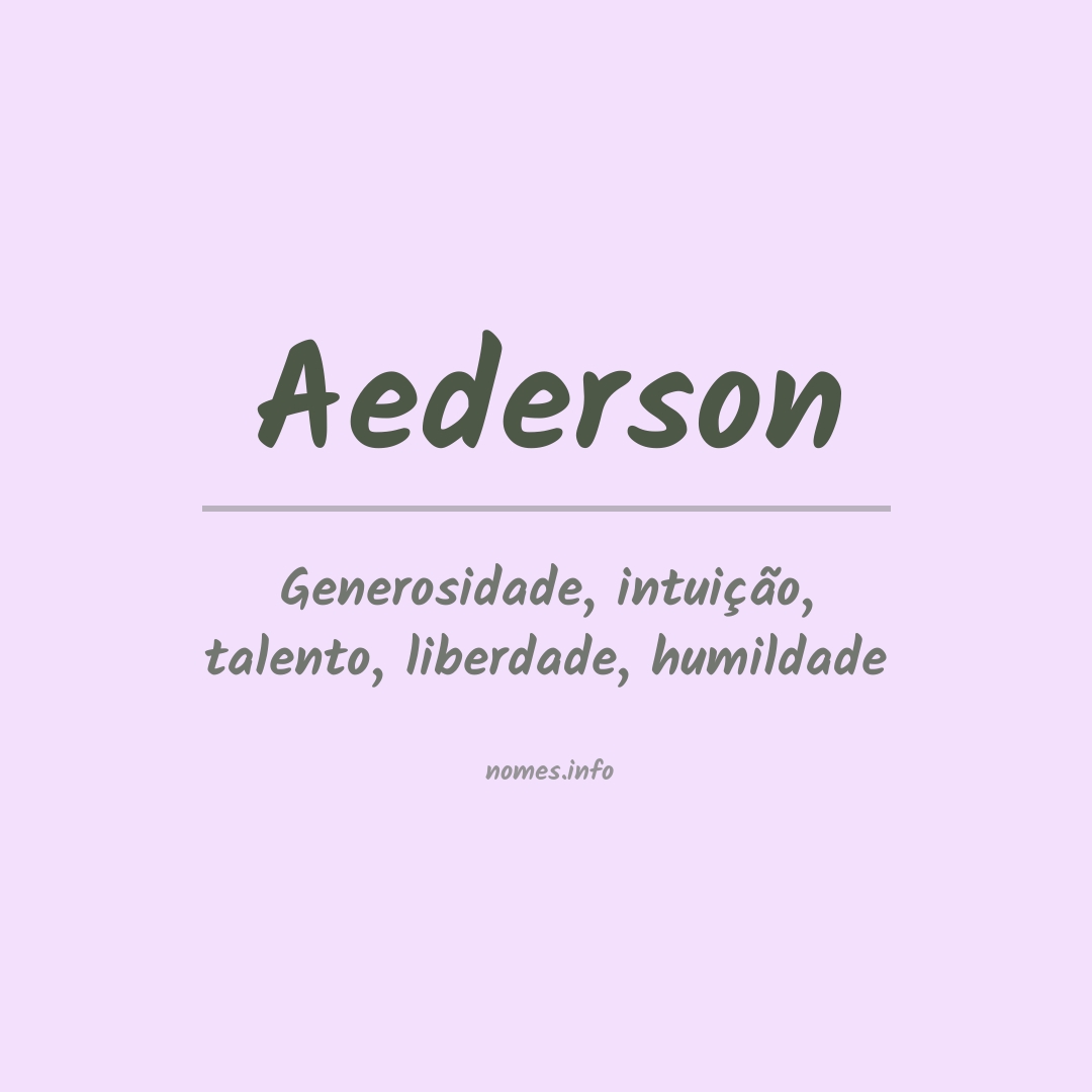 Significado do nome Aederson