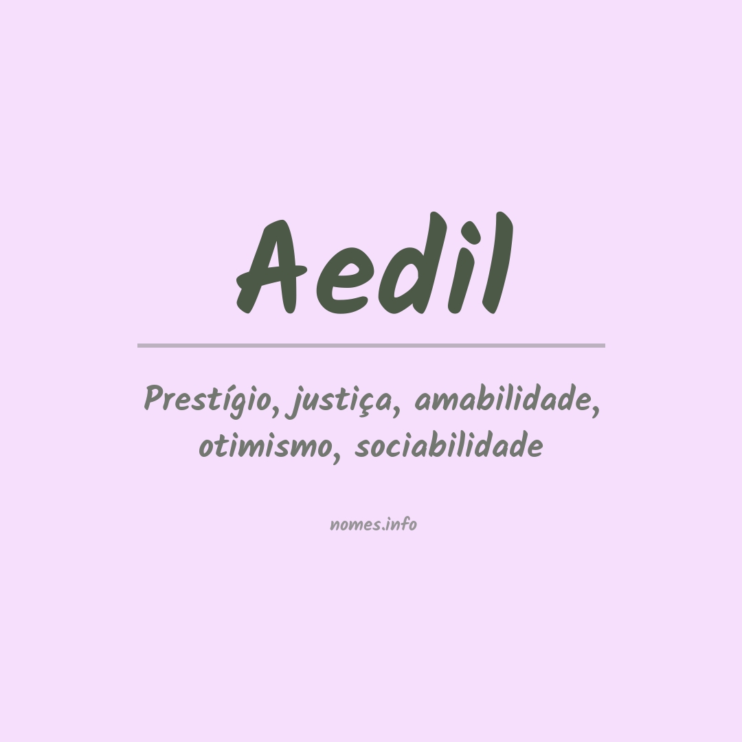 Significado do nome Aedil