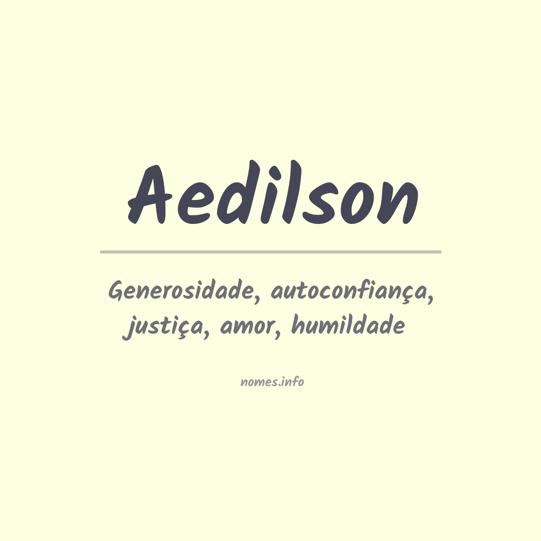 Significado do nome Aedilson