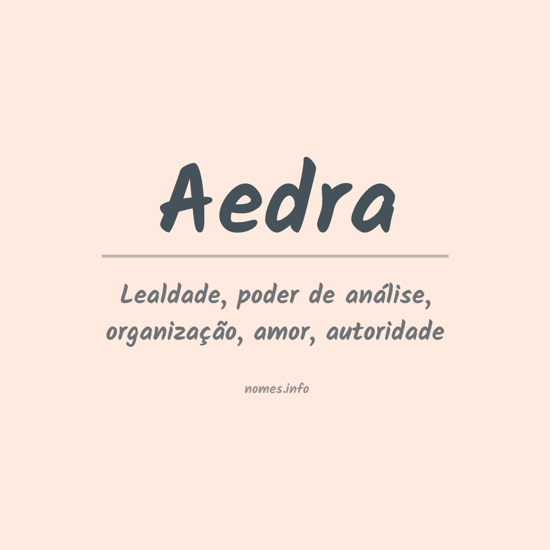 Significado do nome Aedra