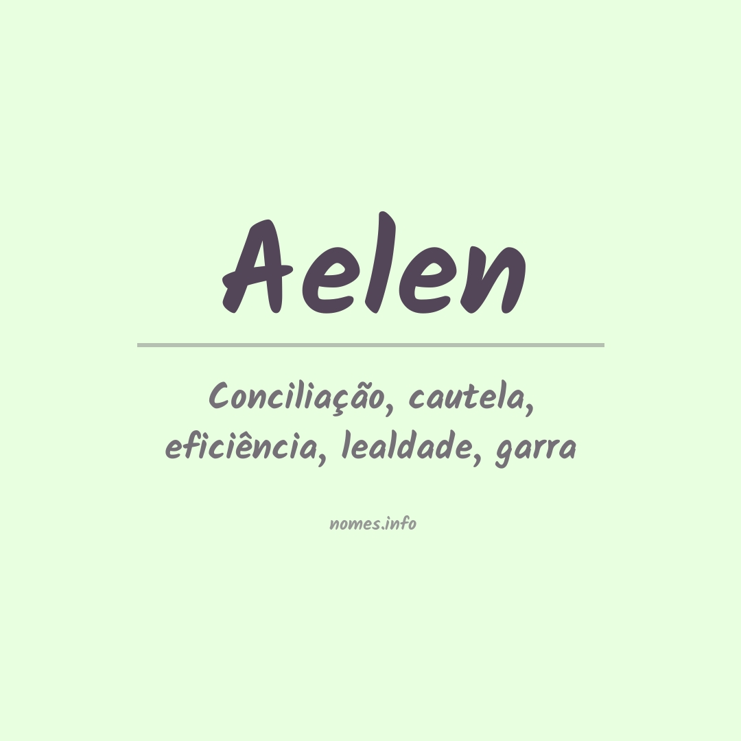 Significado do nome Aelen