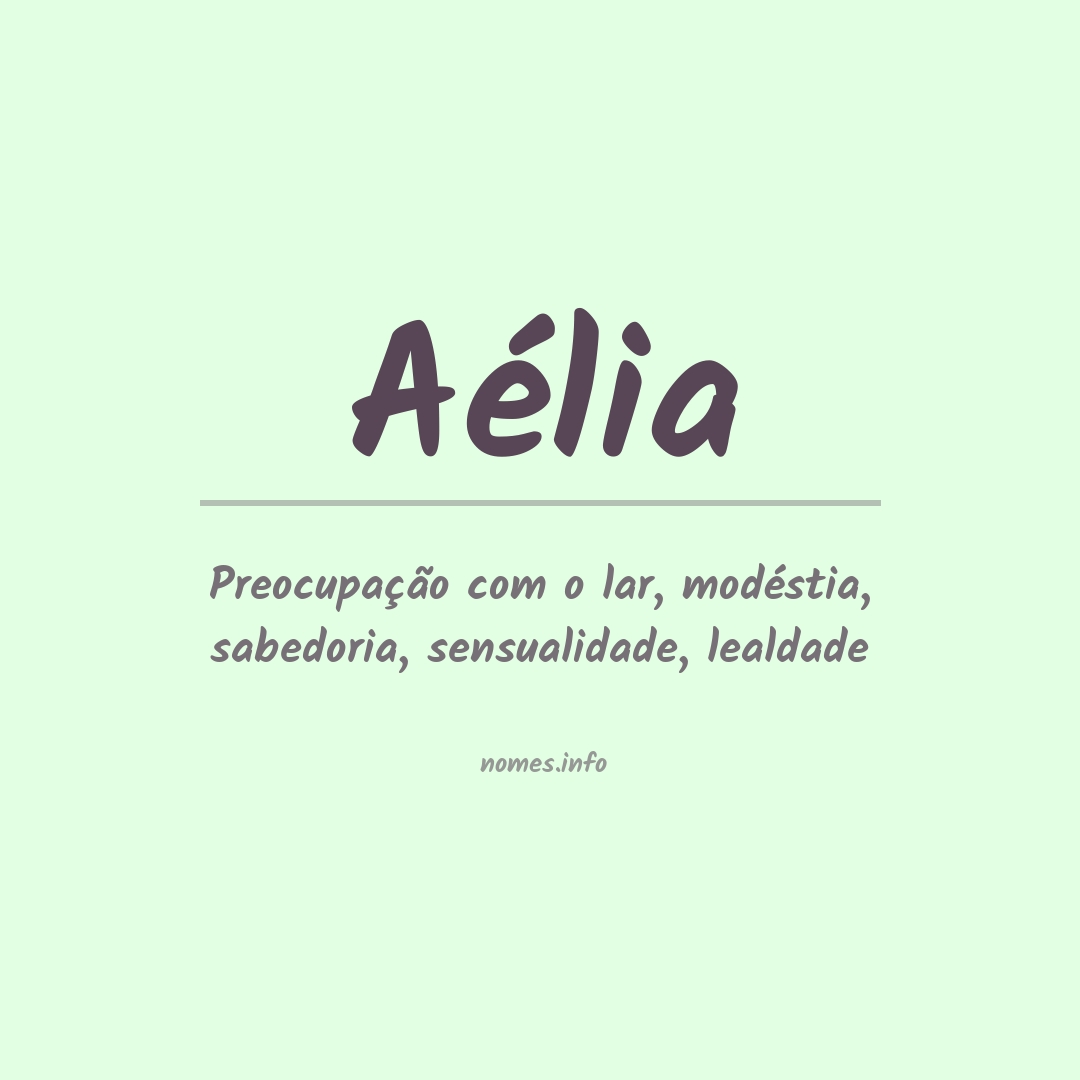 Significado do nome Aélia