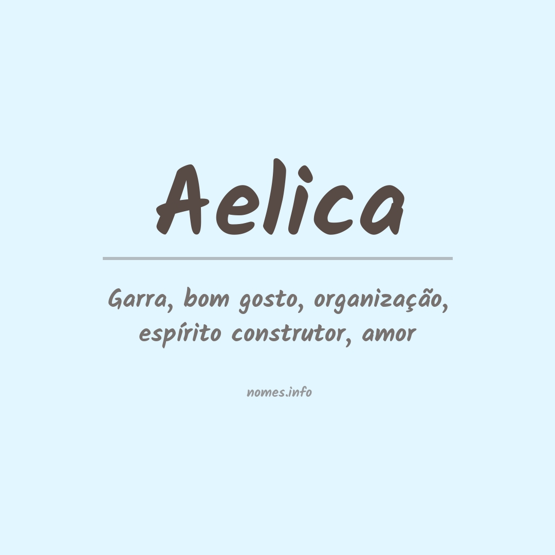 Significado do nome Aelica