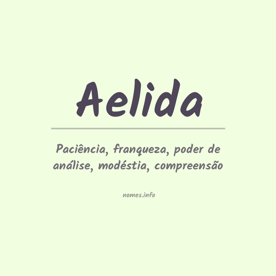 Significado do nome Aelida