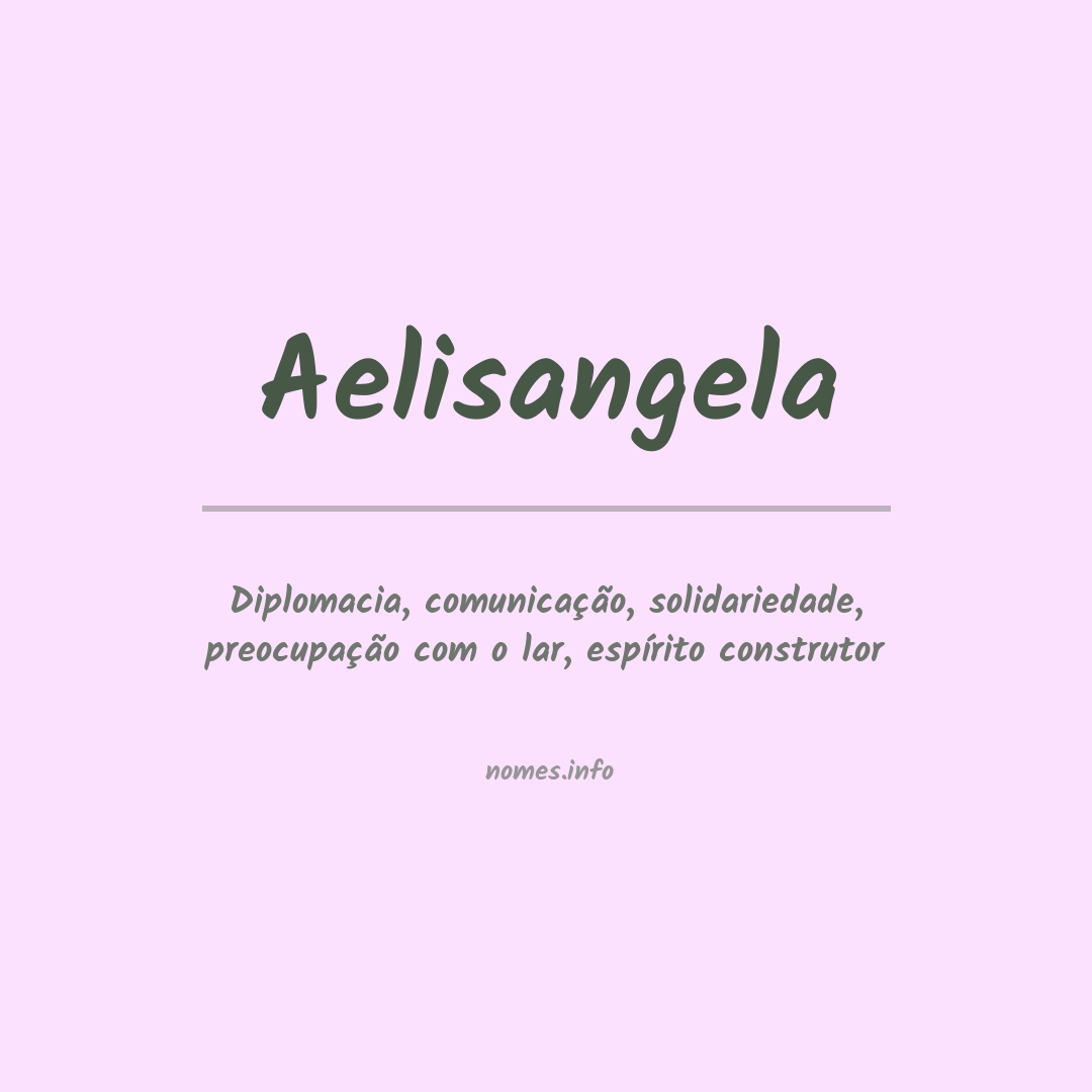 Significado do nome Aelisangela