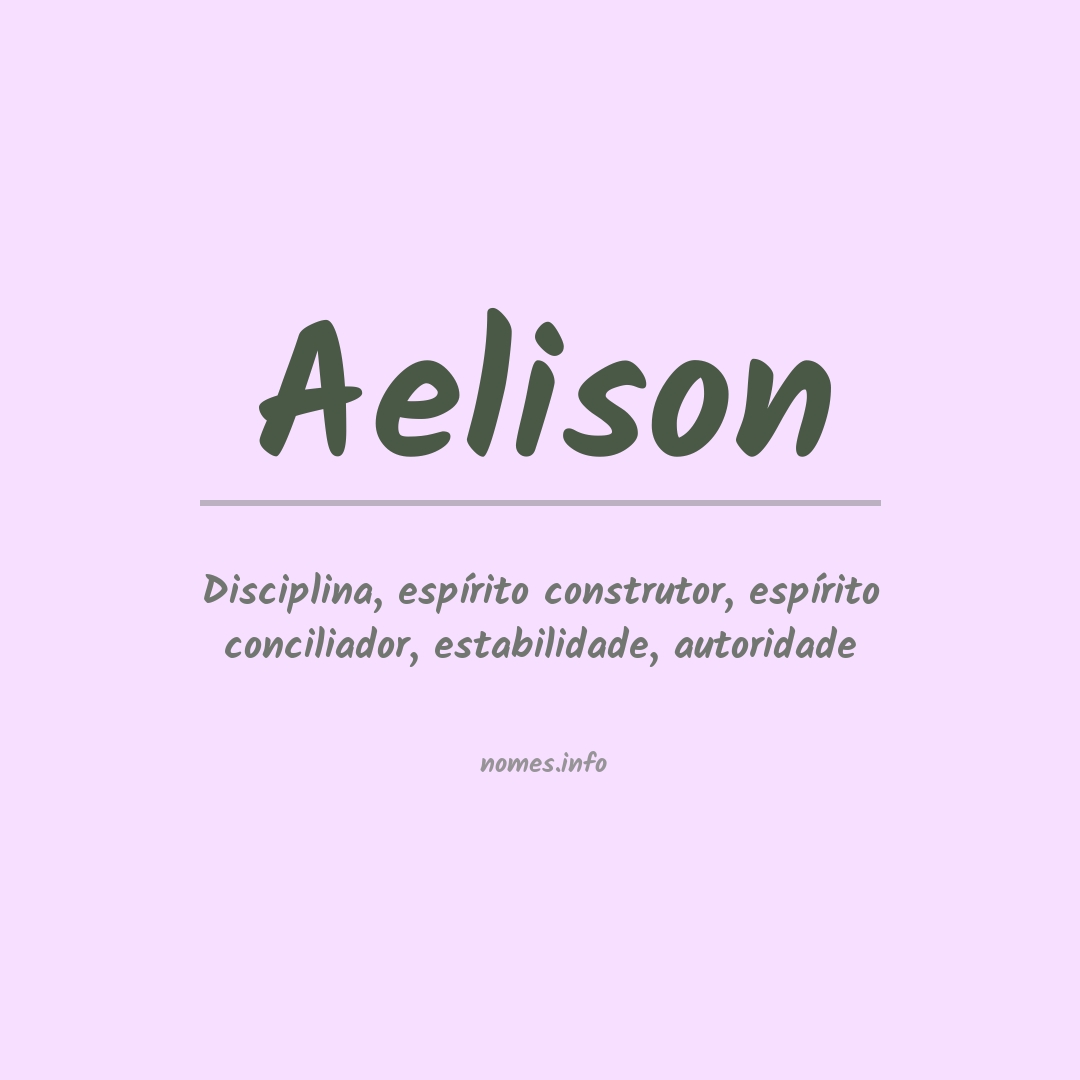 Significado do nome Aelison