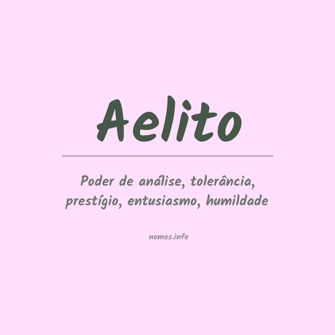 Significado do nome Aelito