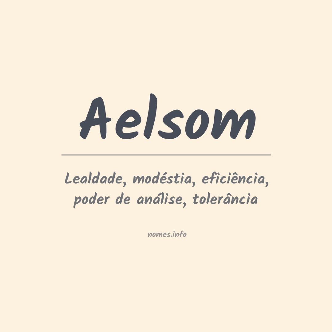 Significado do nome Aelsom