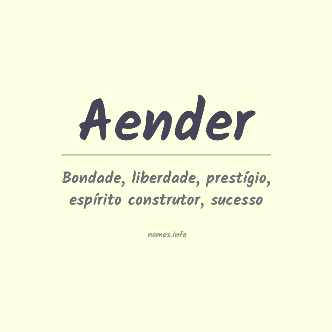 Significado do nome Aender