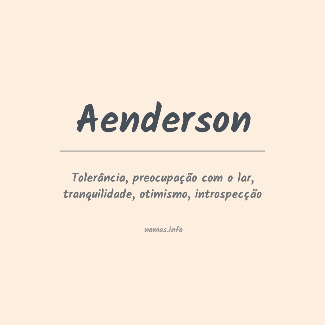 Significado do nome Aenderson