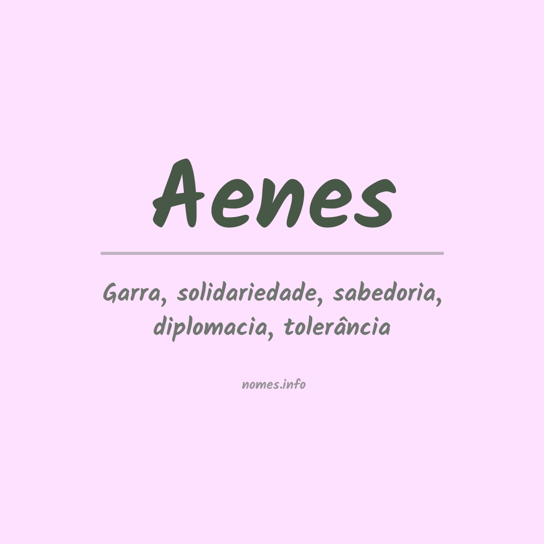 Significado do nome Aenes