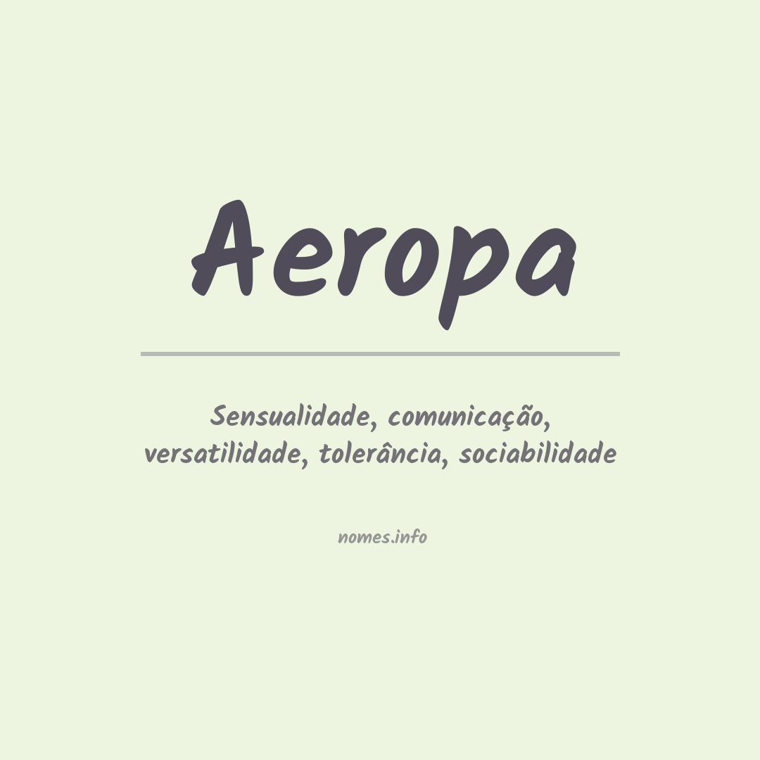 Significado do nome Aeropa