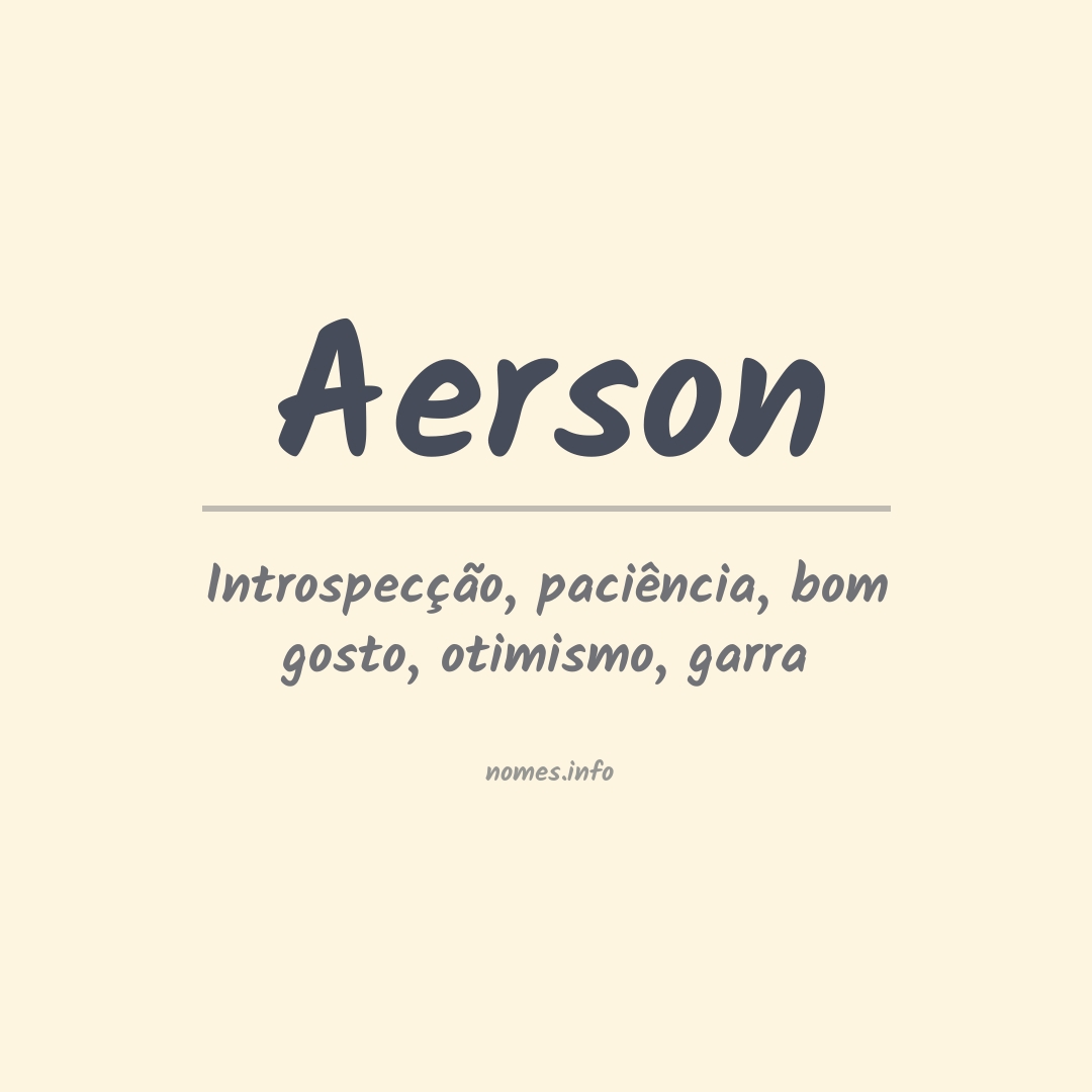 Significado do nome Aerson