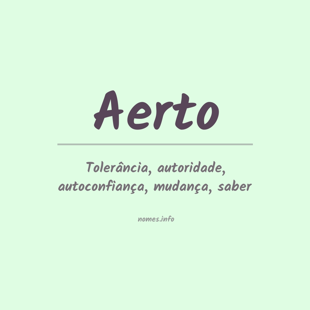 Significado do nome Aerto