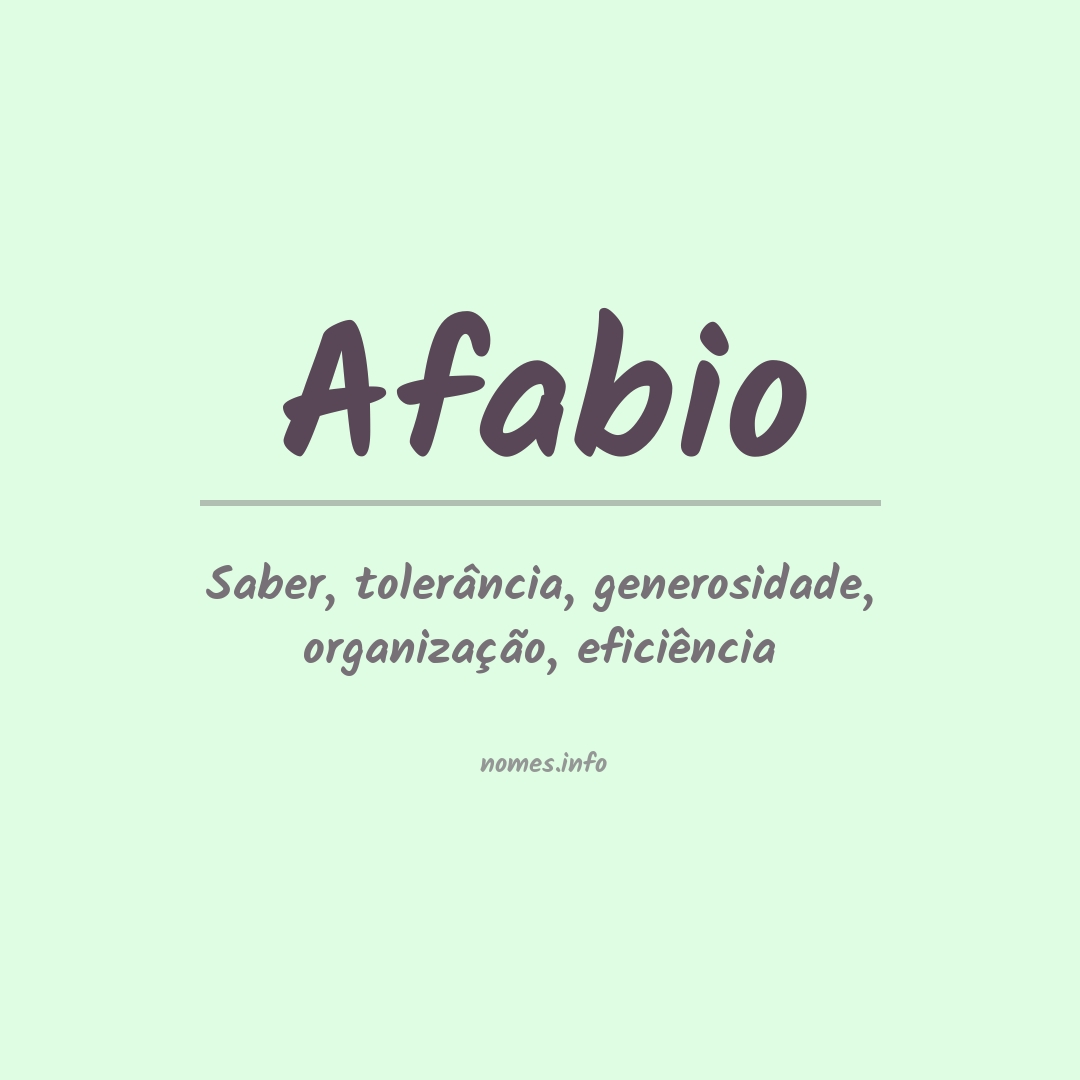 Significado do nome Afabio