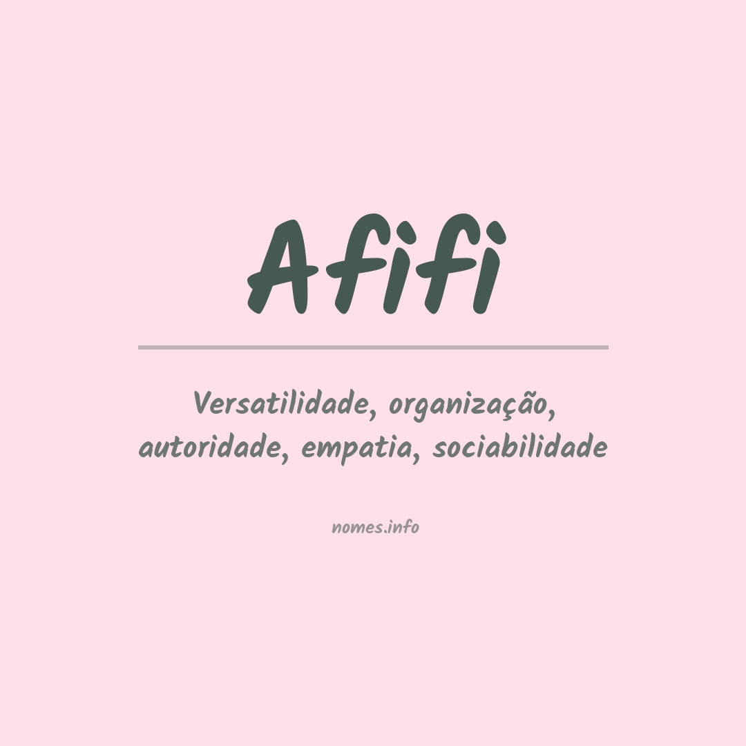 Significado do nome Afifi