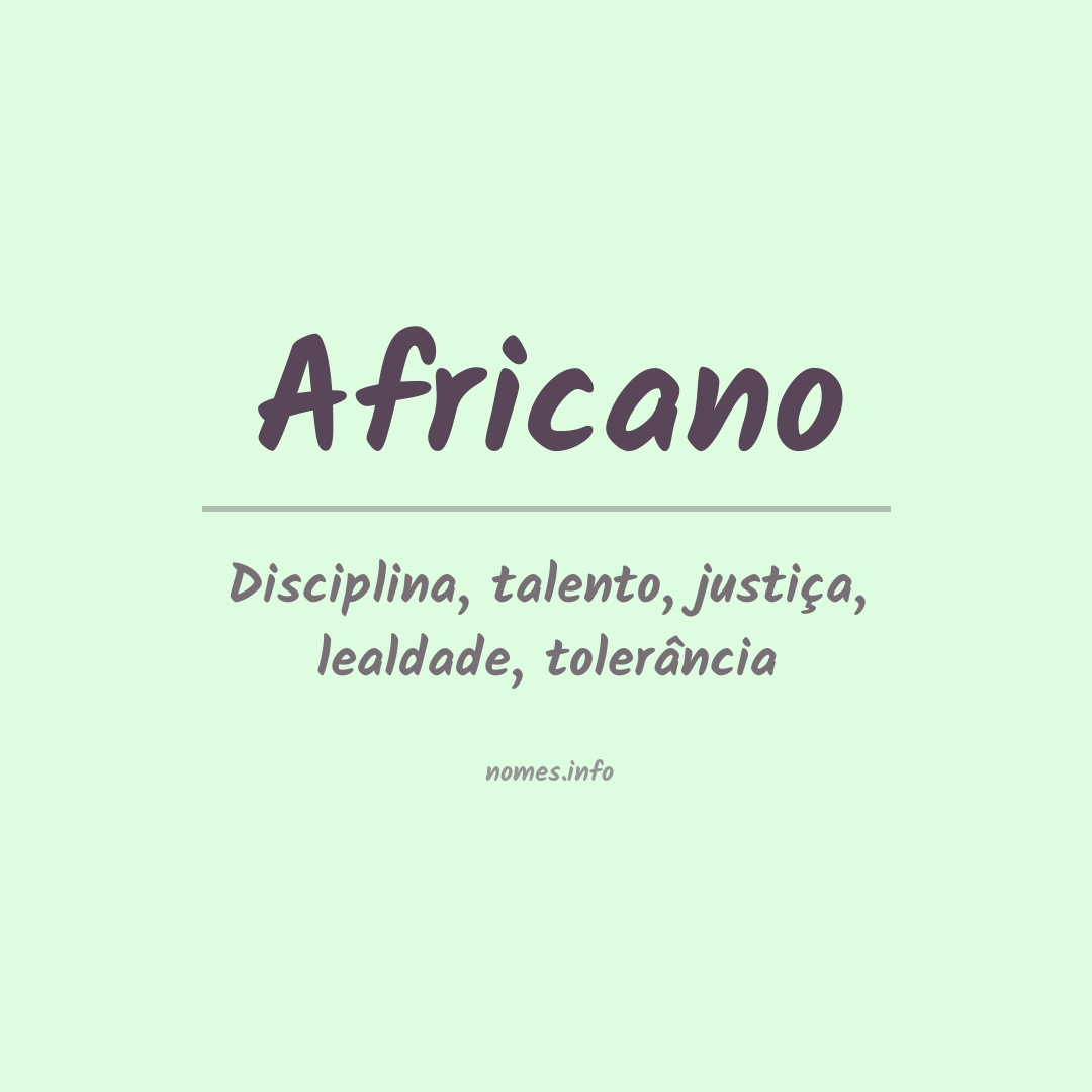 Significado do nome Africano