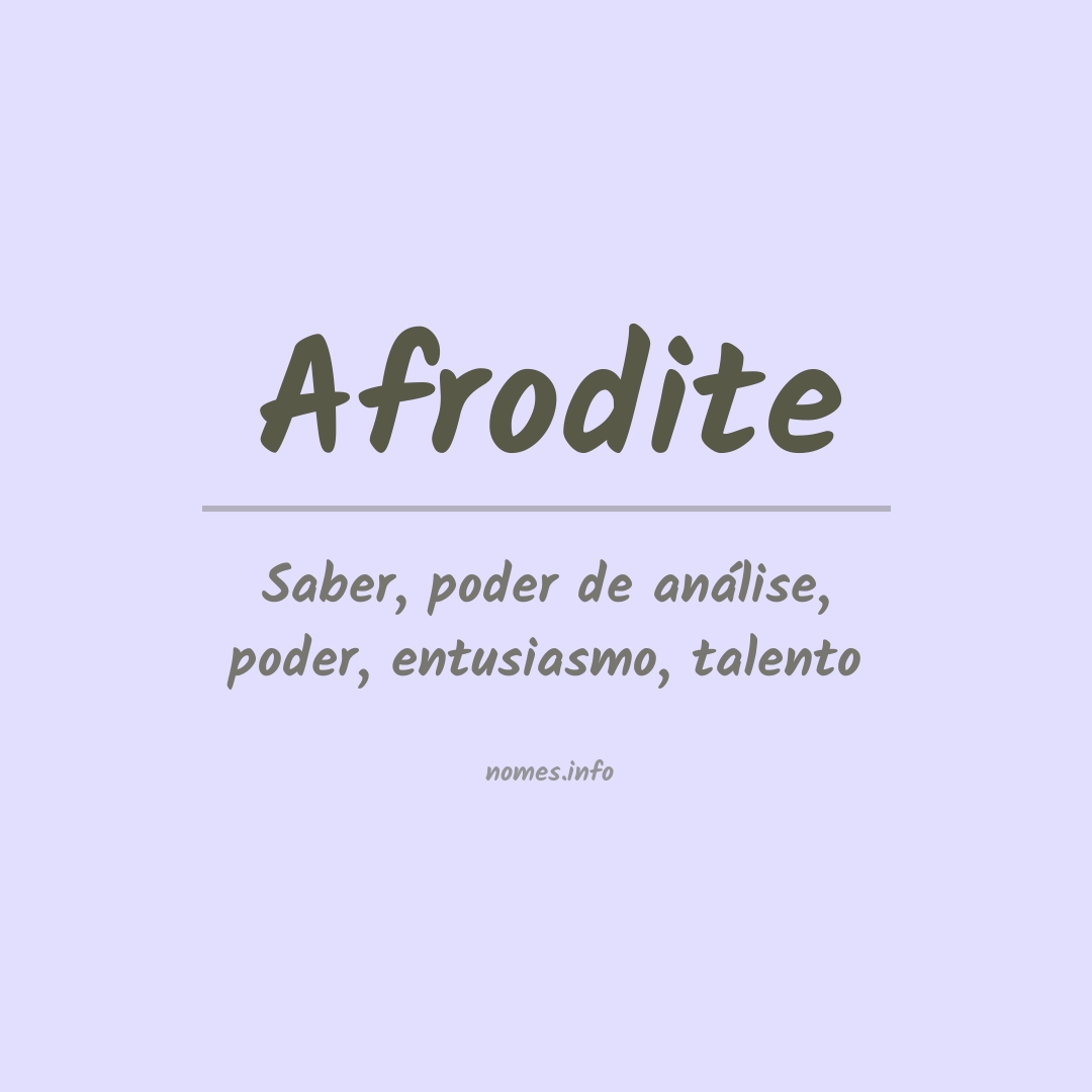 Significado do nome Afrodite