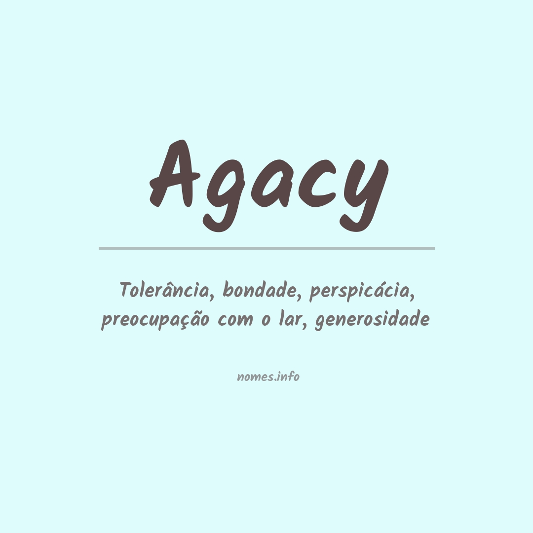 Significado do nome Agacy