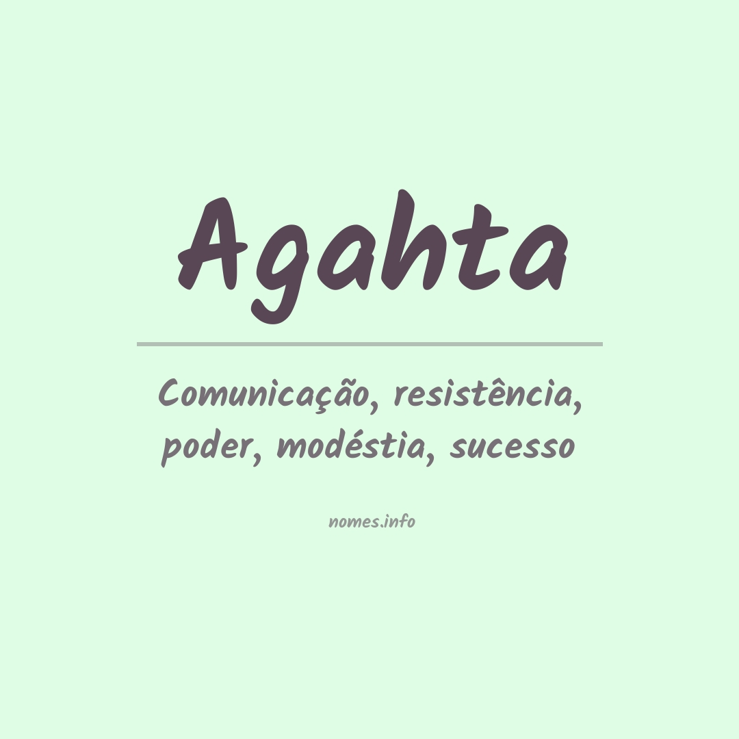 Significado do nome Agahta