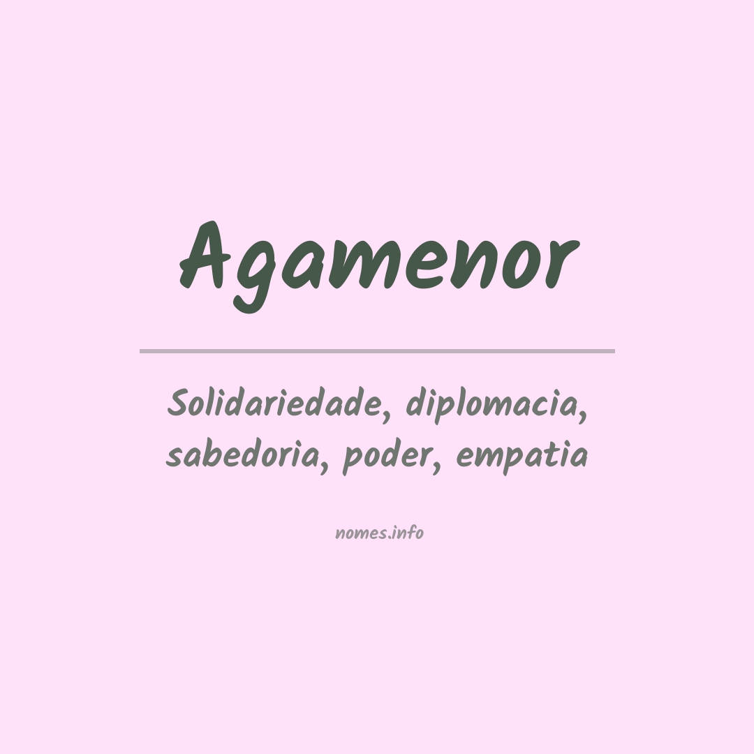 Significado do nome Agamenor