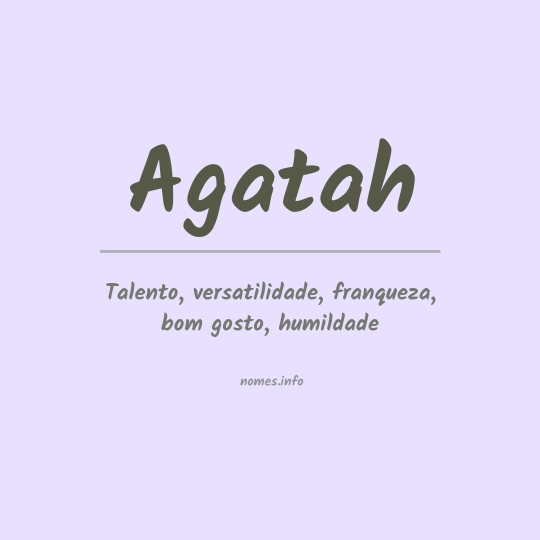 Significado do nome Agatah