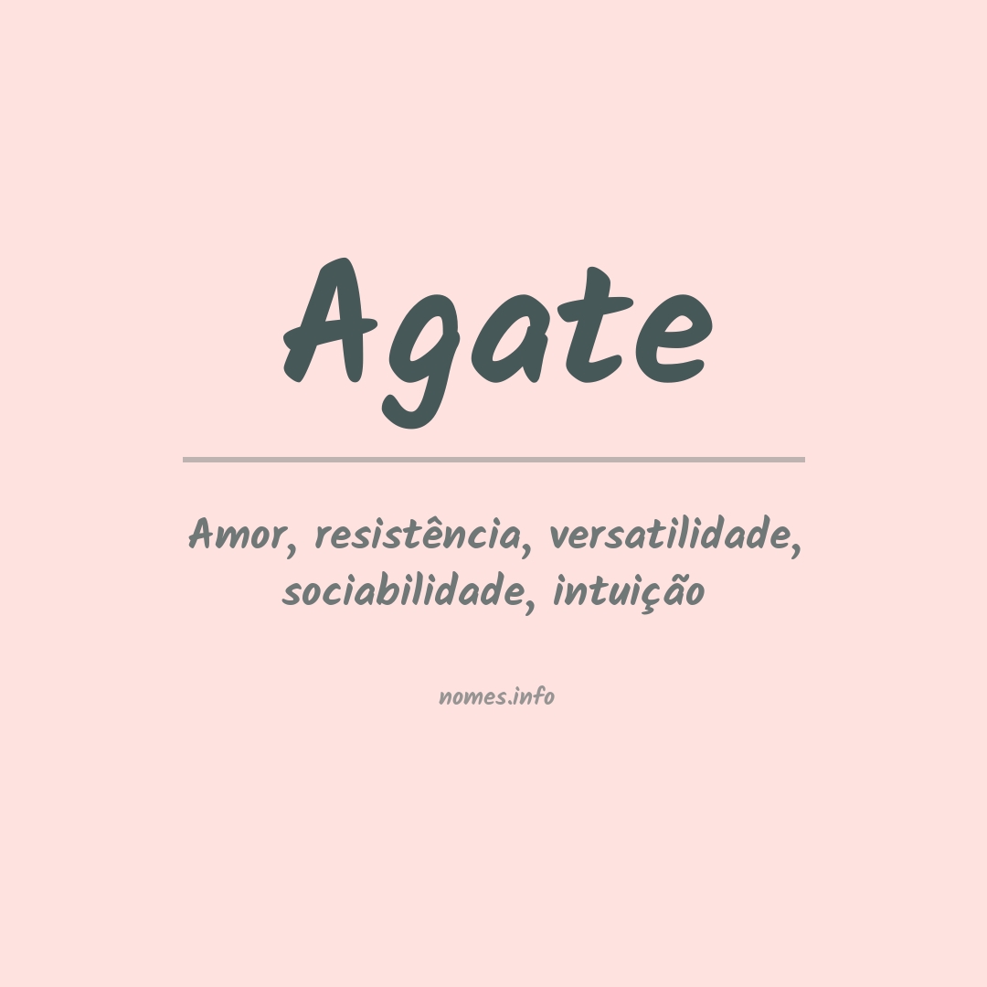 Significado do nome Agate