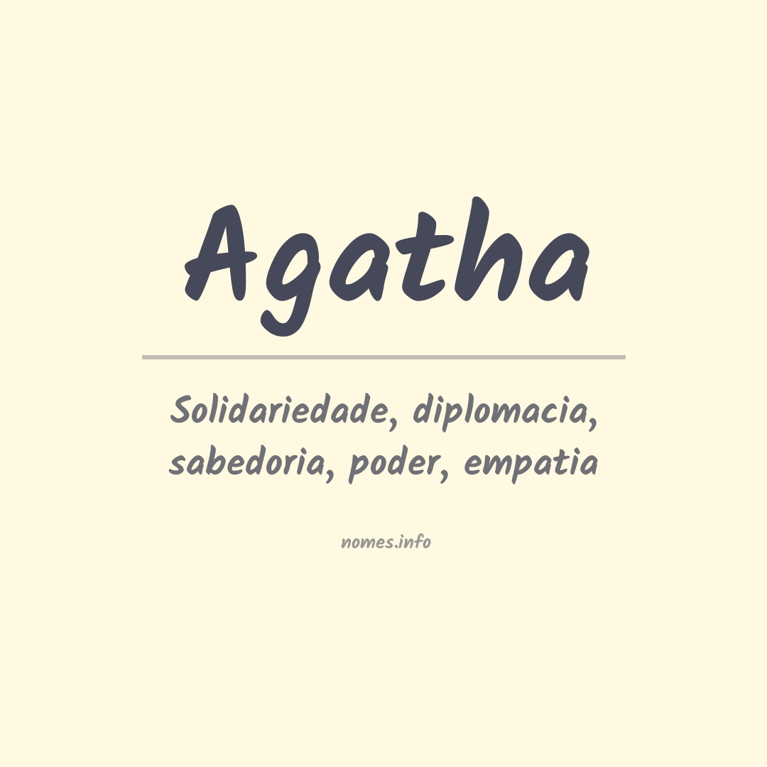 Significado do nome Agatha