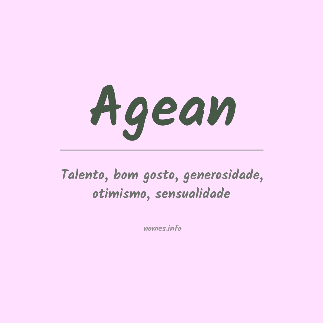 Significado do nome Agean