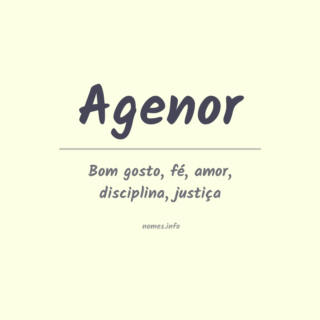 Significado do nome Agenor