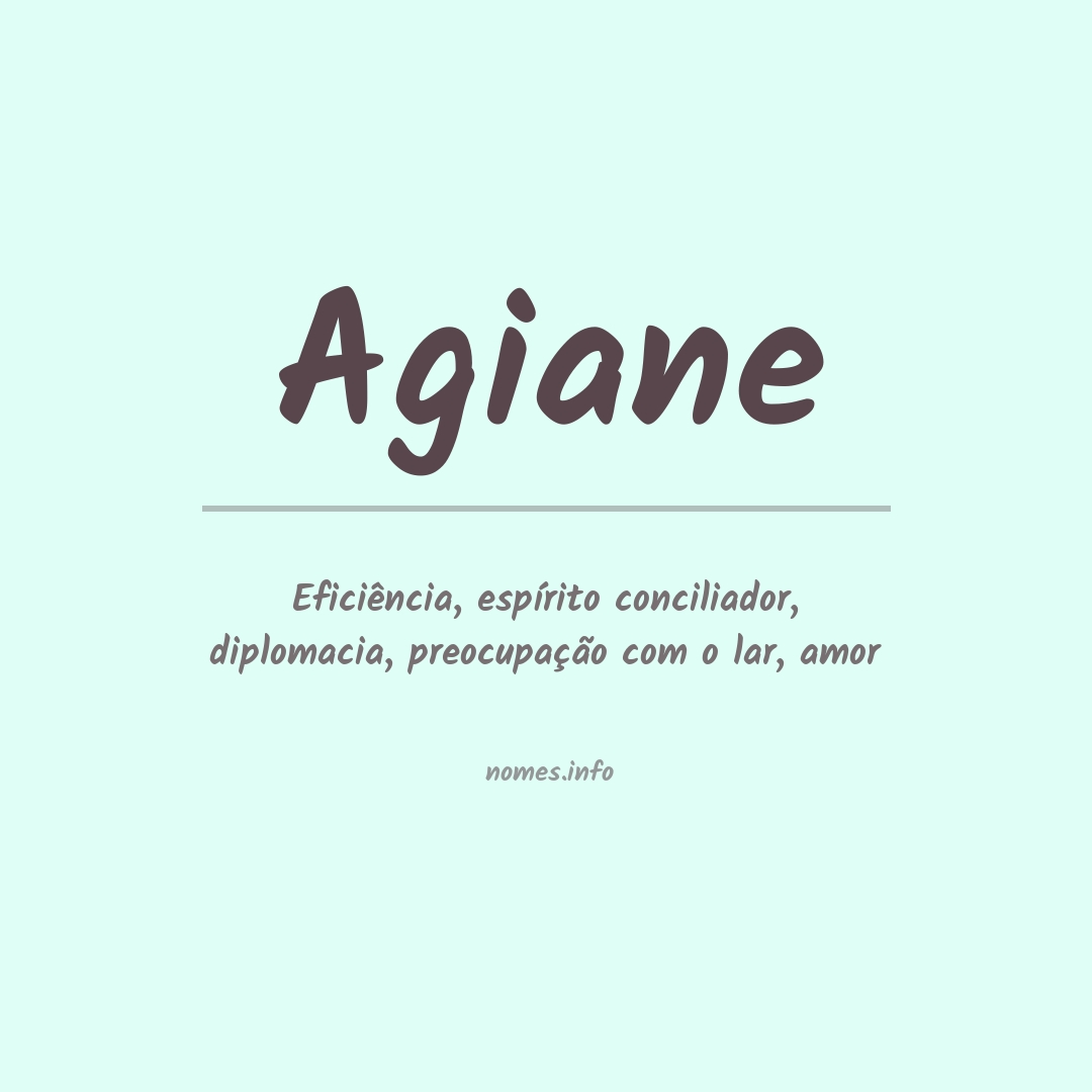 Significado do nome Agiane