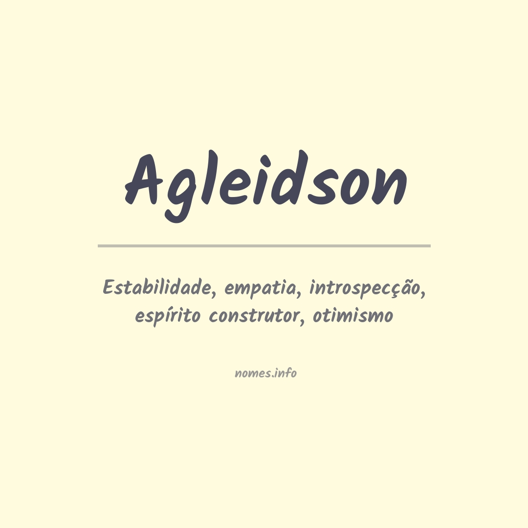 Significado do nome Agleidson