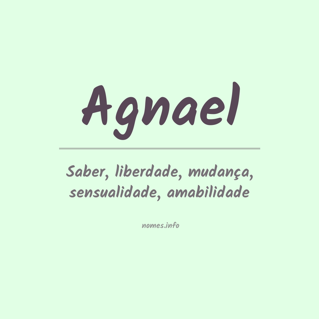 Significado do nome Agnael