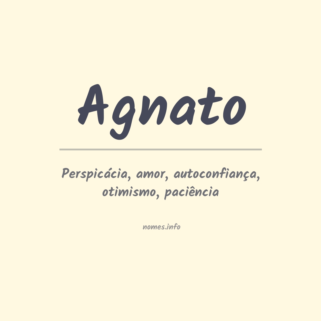 Significado do nome Agnato