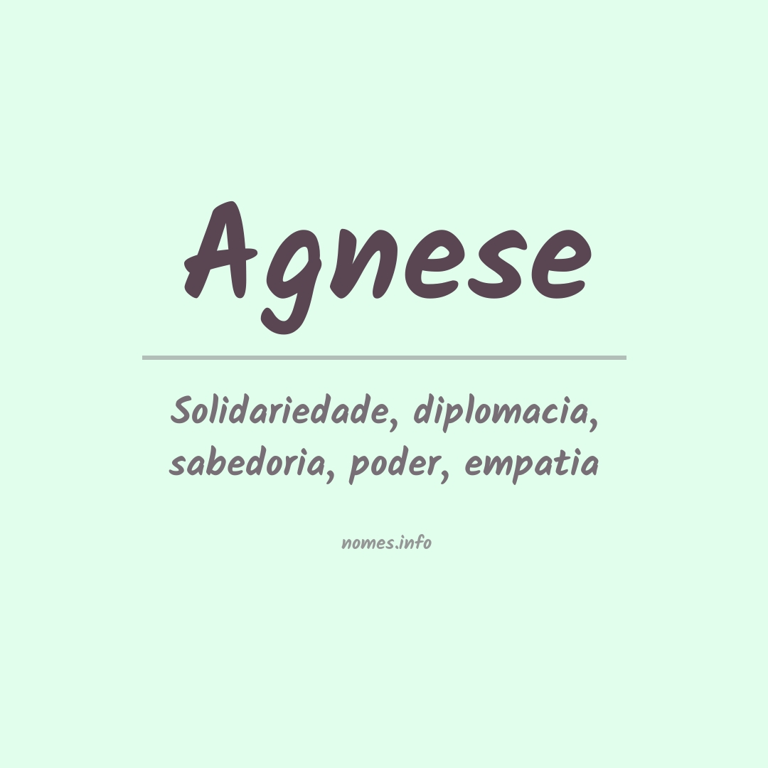 Significado do nome Agnese