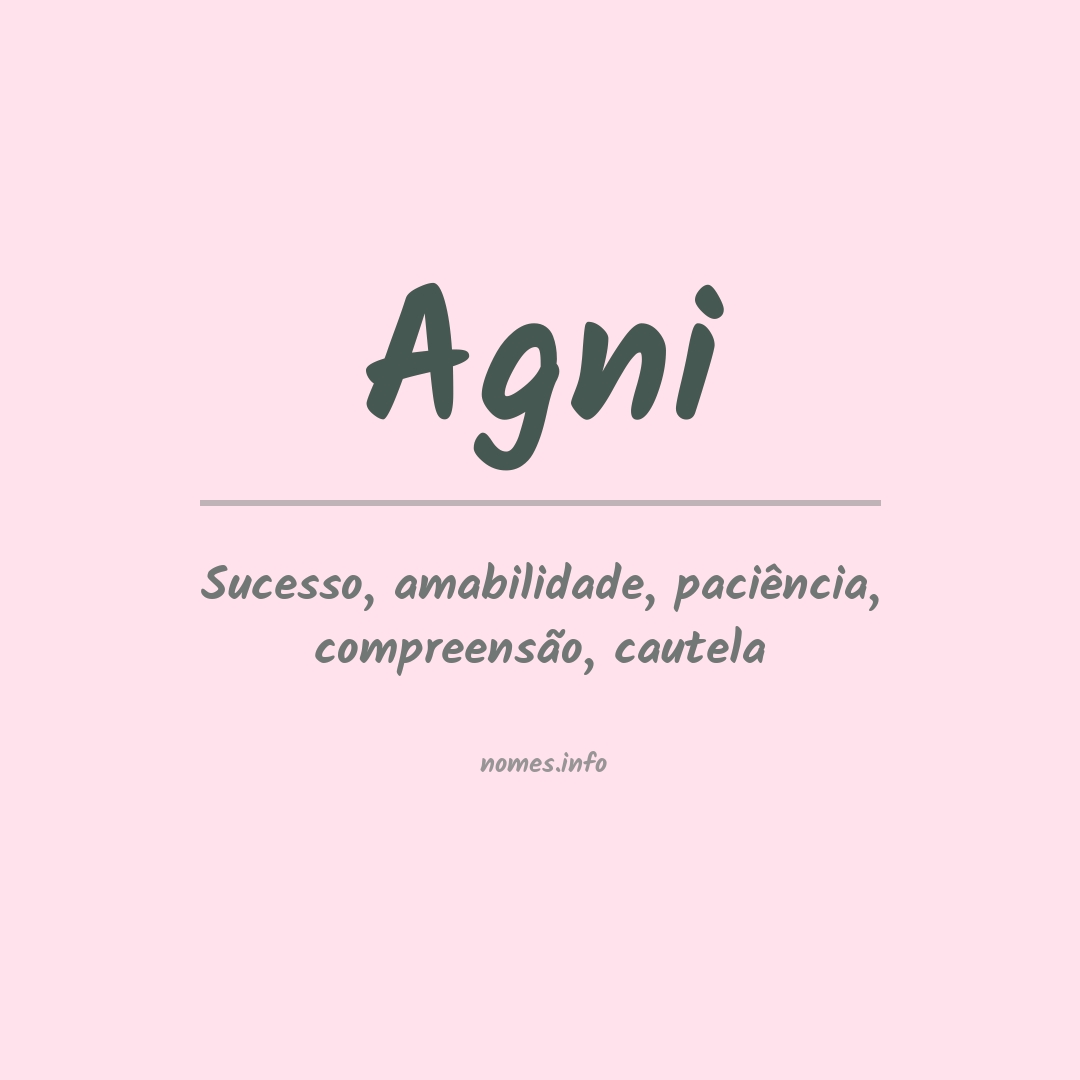 Significado do nome Agni