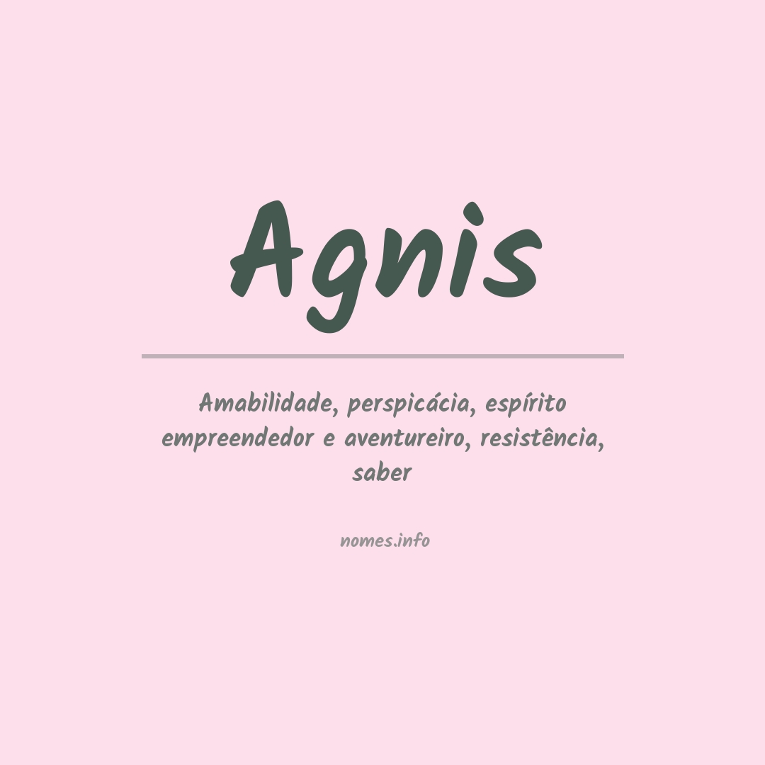 Significado do nome Agnis