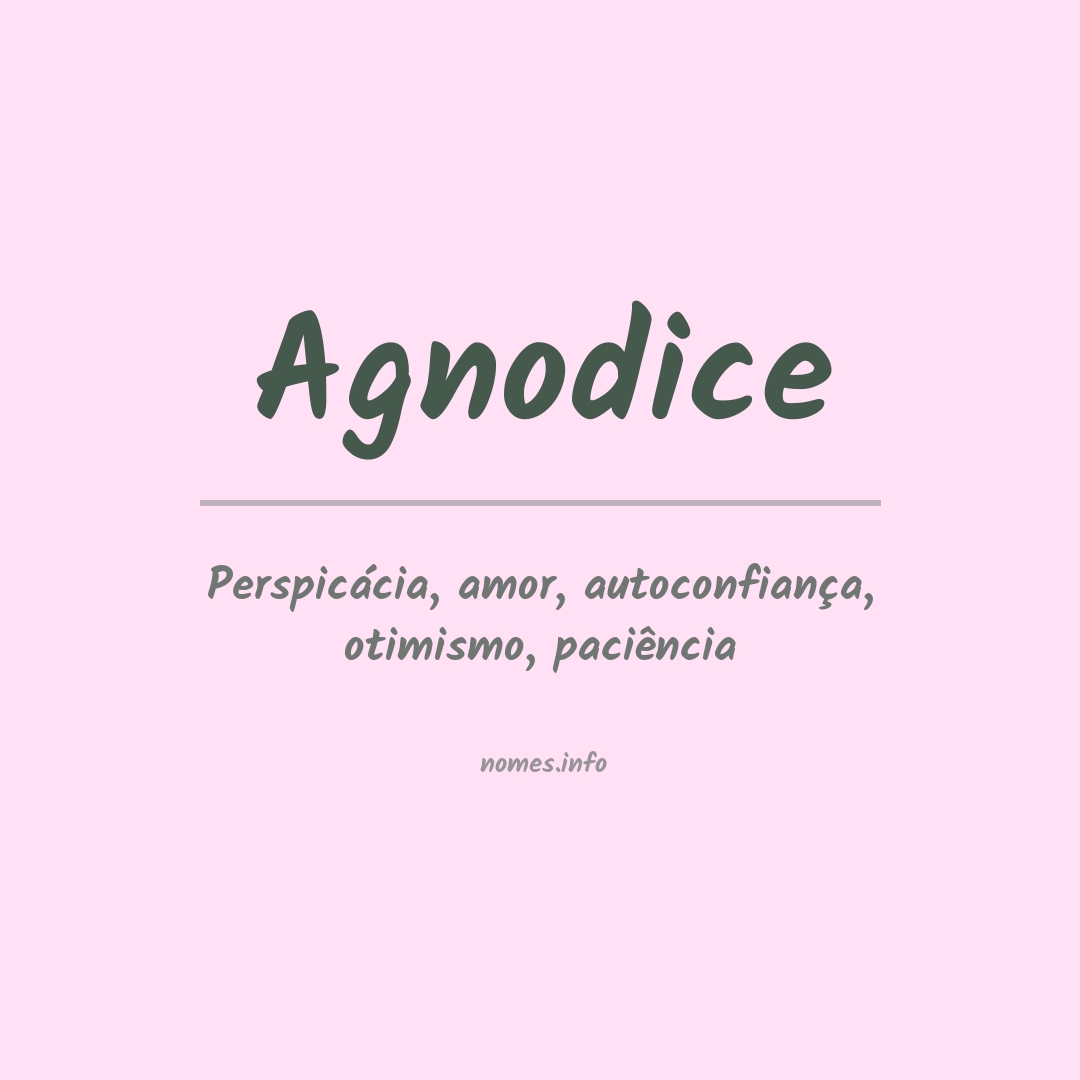 Significado do nome Agnodice